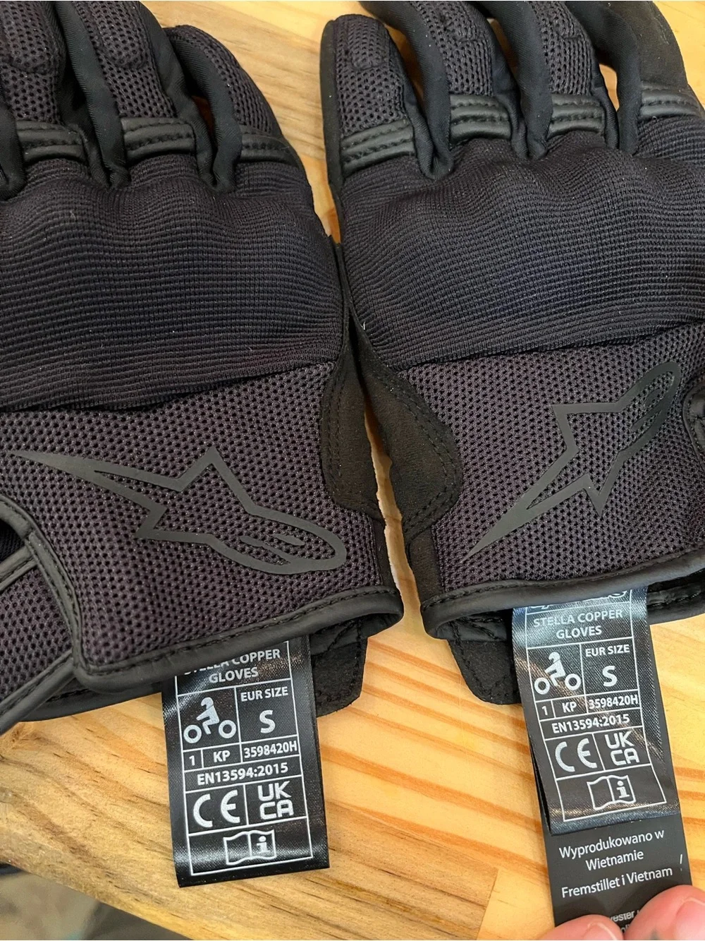 Alpinestars Black Womens’ Breathable Textile Copper Moto Gloves NWOT size Small